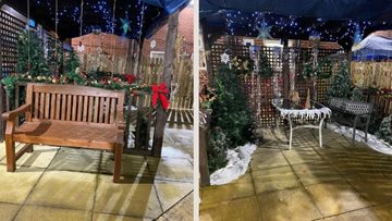 Manchester care home revamp garden with beautiful Christmas decorations